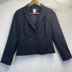 Halogen for Petite Focus Single Breasted Two Buttons Notch Lapel Blazer Women 0P